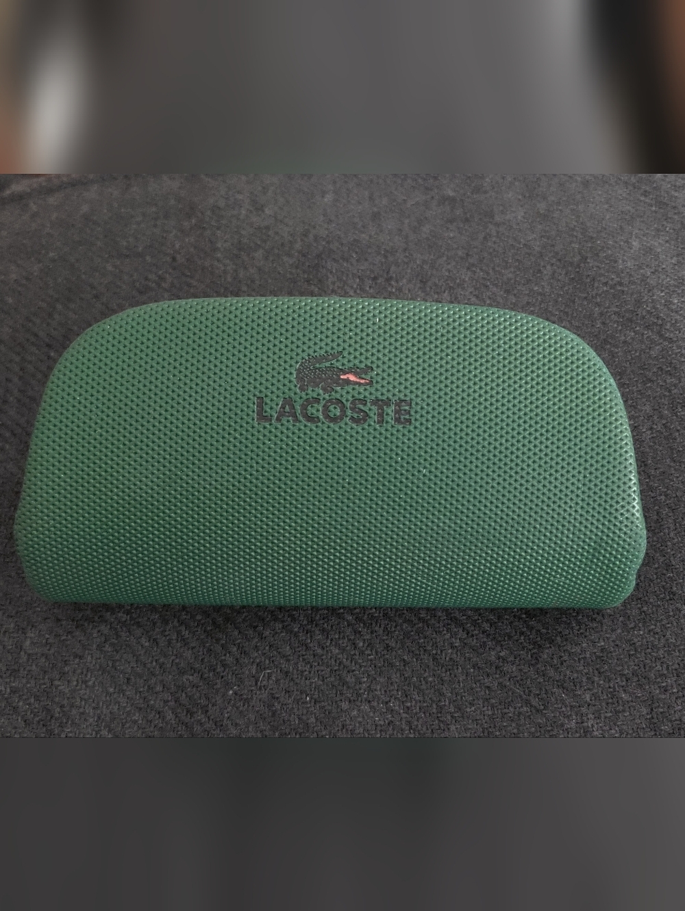Lacoste Large Dark Green Textured Sunglasses Case